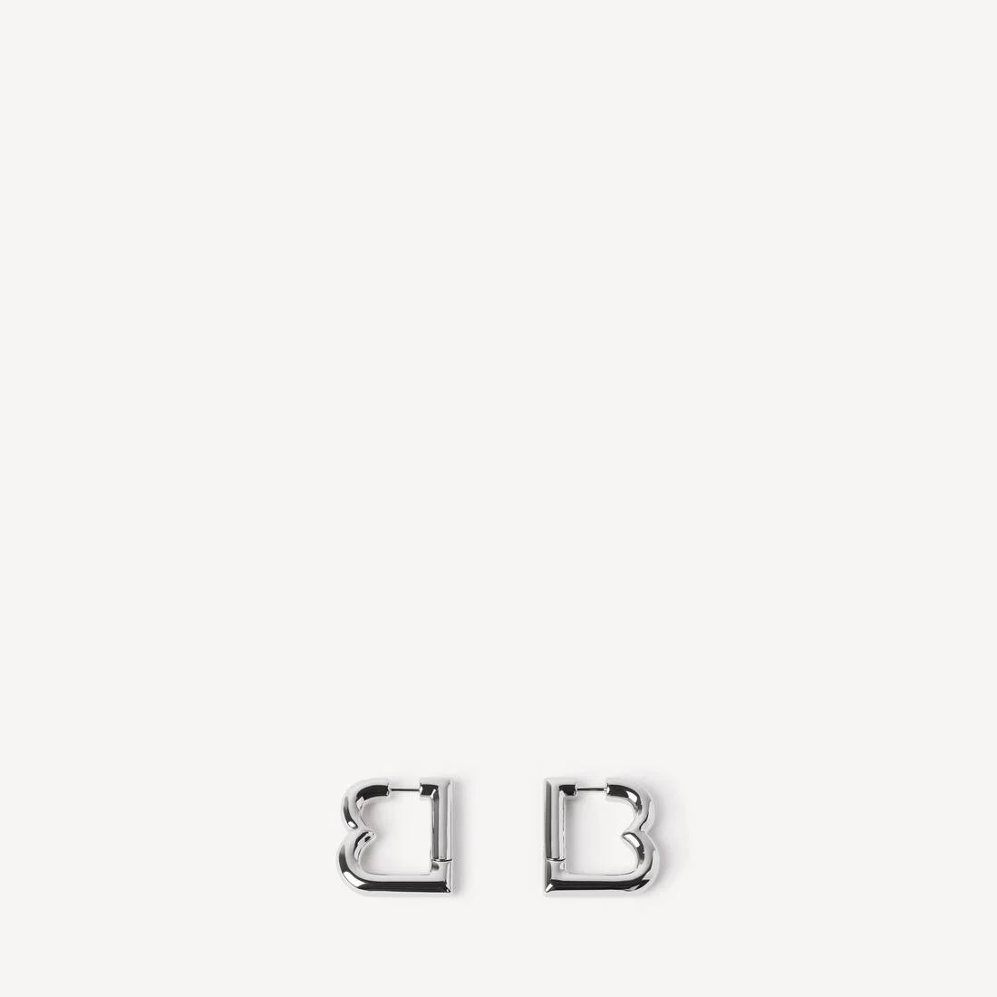 Women's B Xs Earrings in Shiny Silver - 1