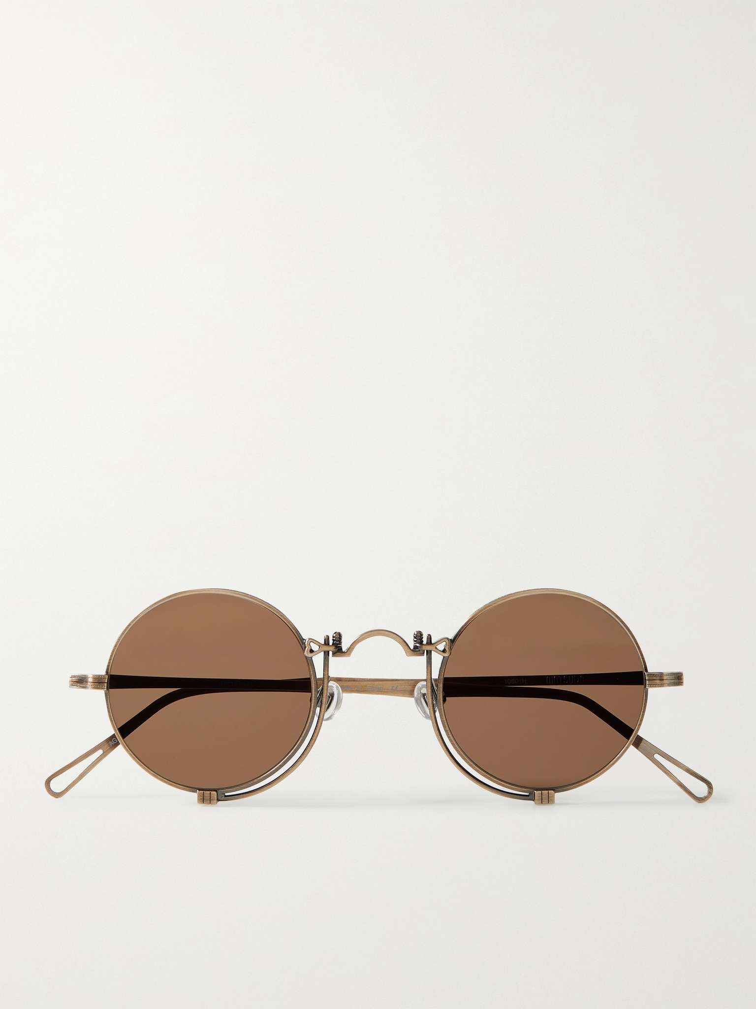 Round-Frame Gold-Tone Titanium Sunglasses - 5