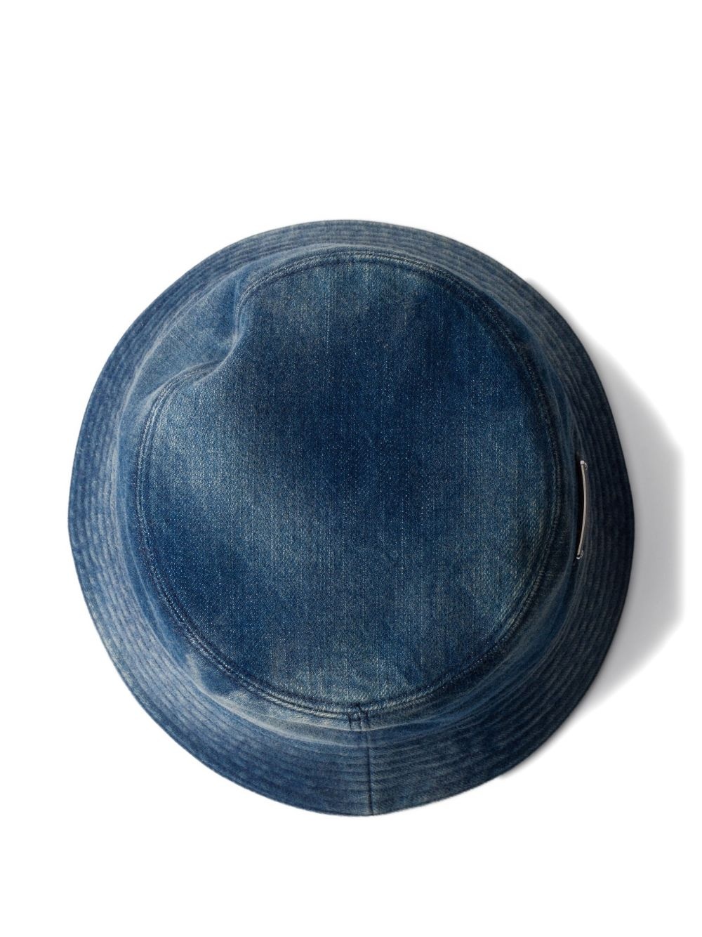 triangle-logo denim bucket hat - 2