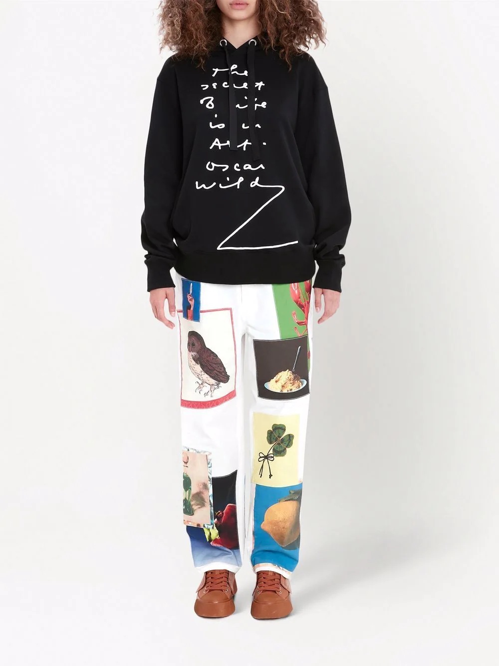 quote-print oversized hoodie - 3