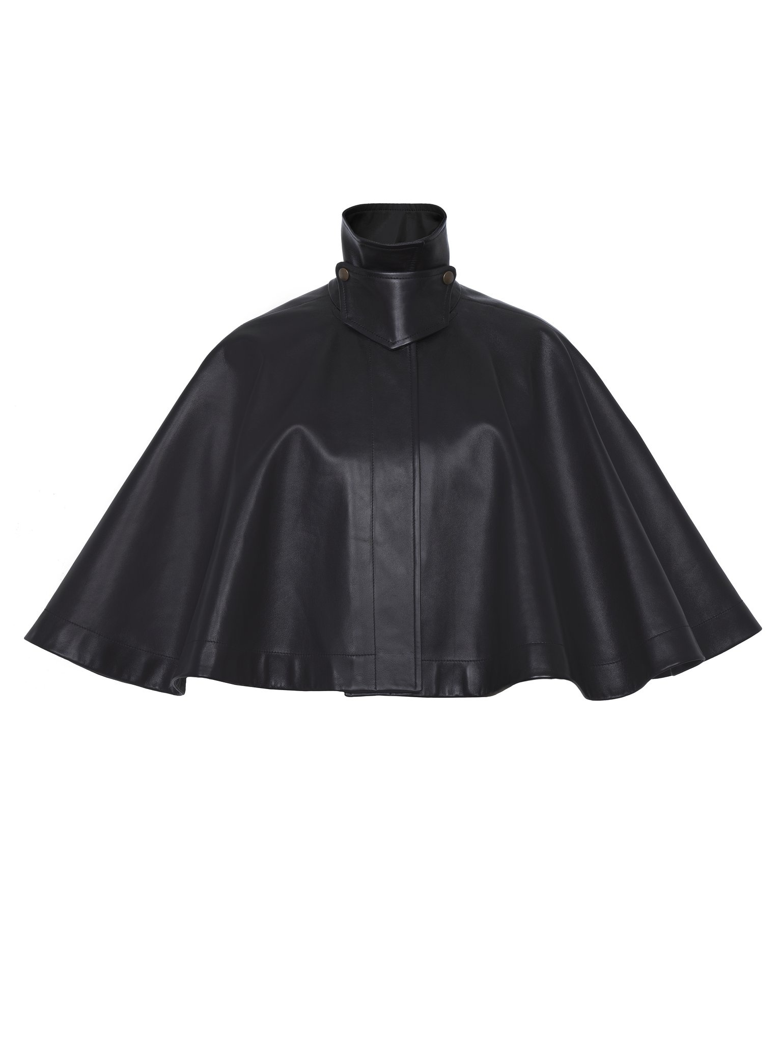 SHORT CAPE IN SOFT NAPPA LEATHER - 1