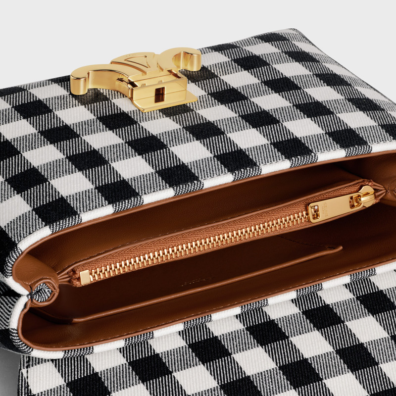 TEEN NINO BAG IN VICHY TEXTILE AND CALFSKIN 4