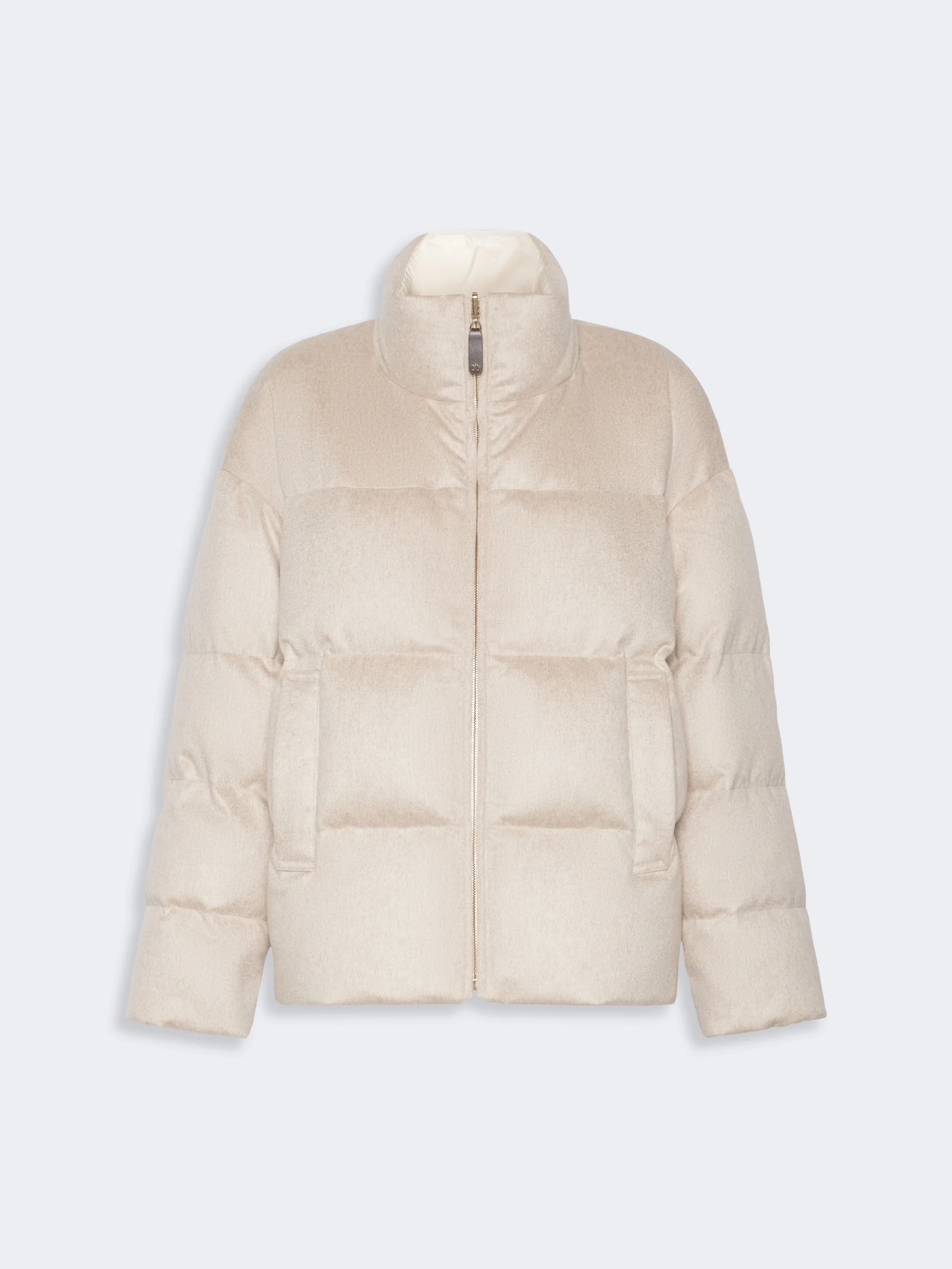 DIVINA Short reversible cashmere puffer jacket - ALBINO - 1