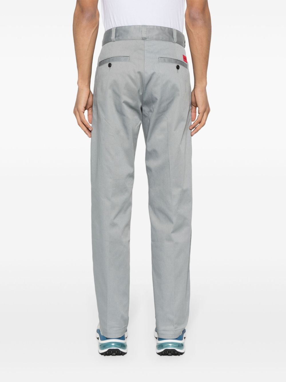 pressed-crease straight-leg trousers - 4