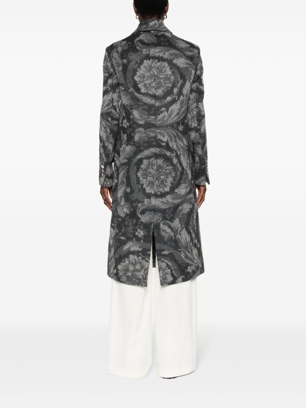 Barocco Stencil double-breasted coat - 4