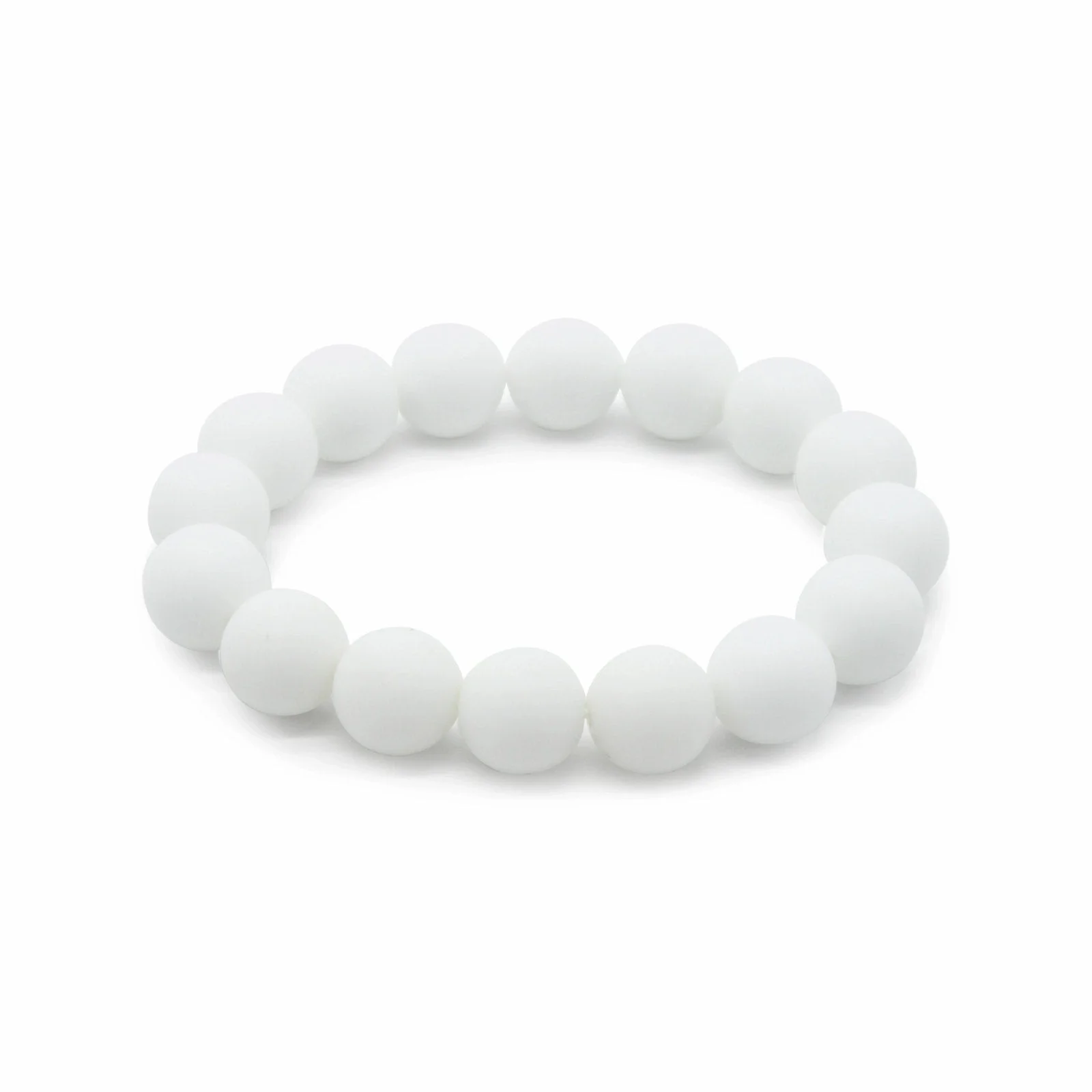 Bracelet - Matte White Alabaster 12mm. - 1