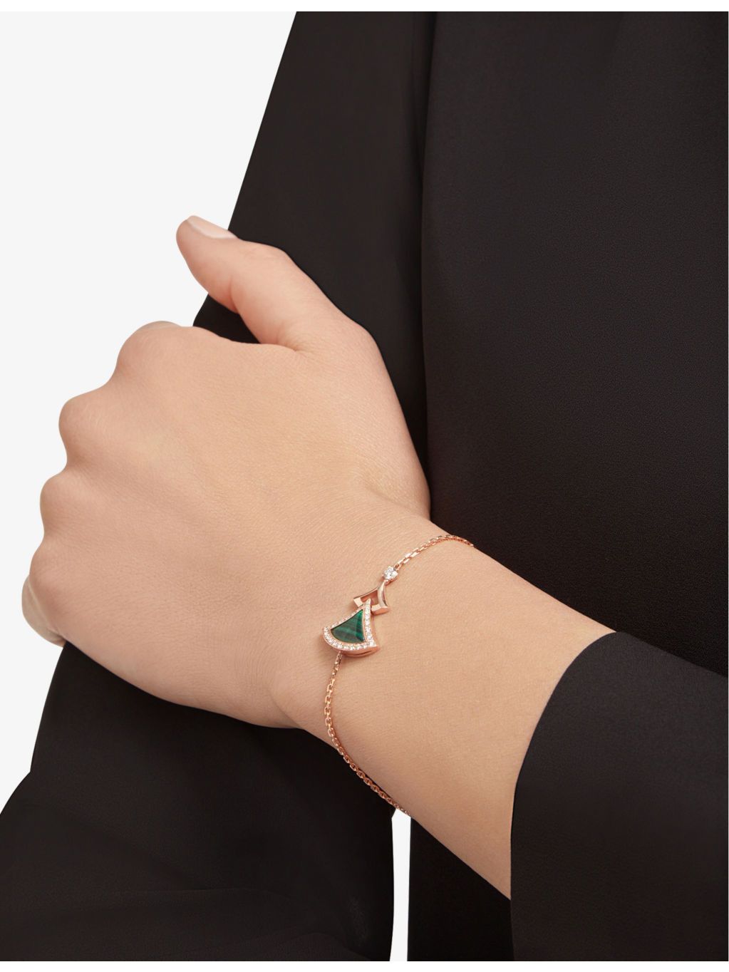 Divas' Dream 18ct rose-gold, malachite and 0.31ct round brilliant-cut diamond bracelet - 4