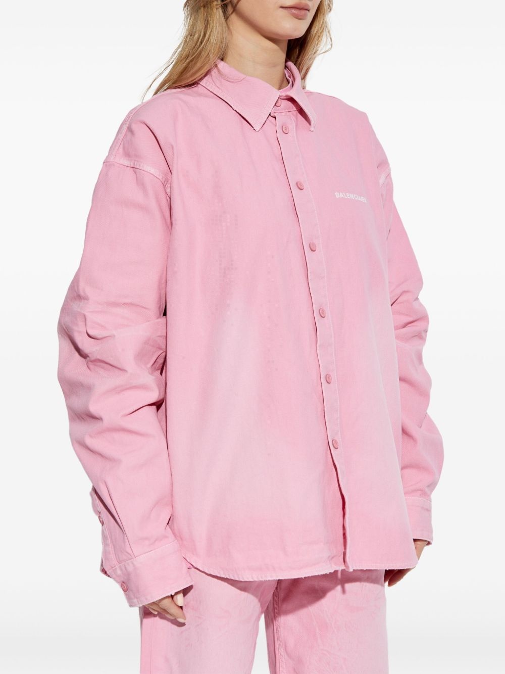 logo-embroidered shirt - 3