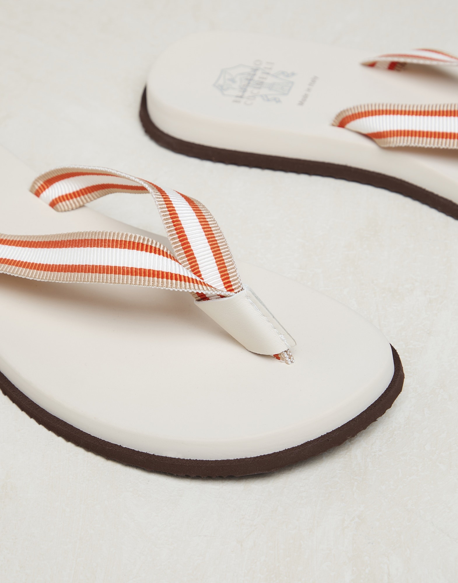 Flip-flops with striped grosgrain band - 4