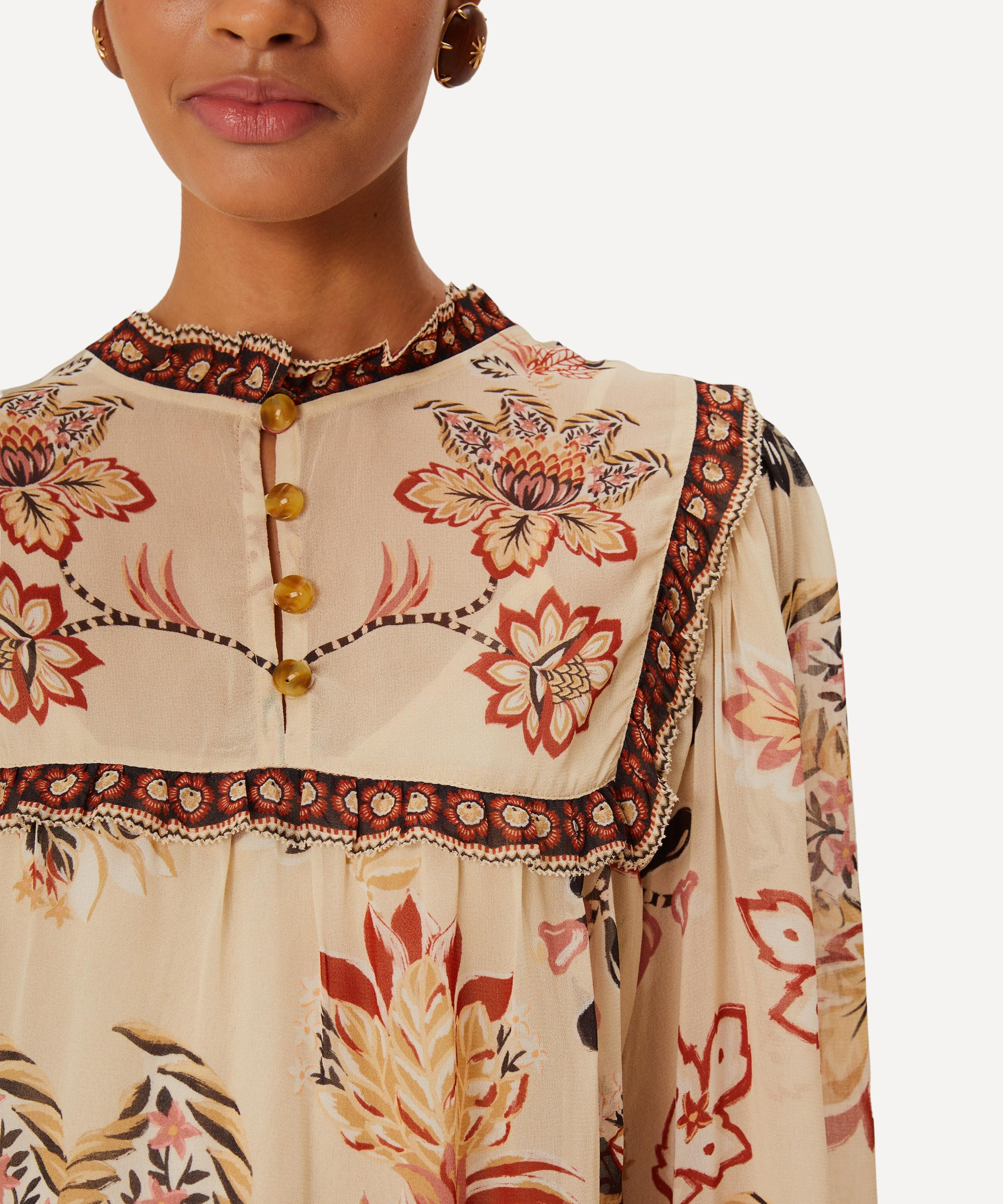 Sand Aura Floral Midi Skirt - 3