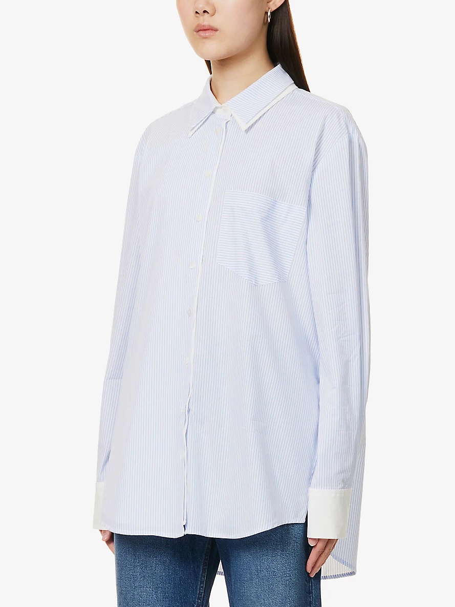 Moses layered-collar cotton shirt - 3