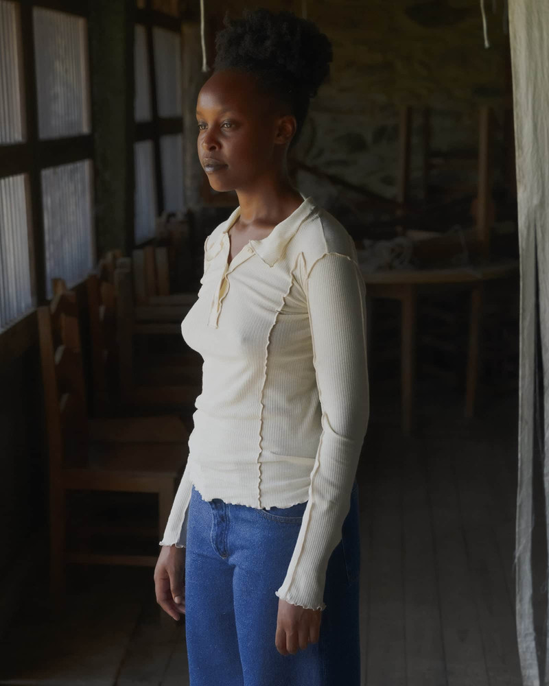 BASERANGE Omato Polo Long Sleeve Tee
                  - Organic Cotton Rib outlook