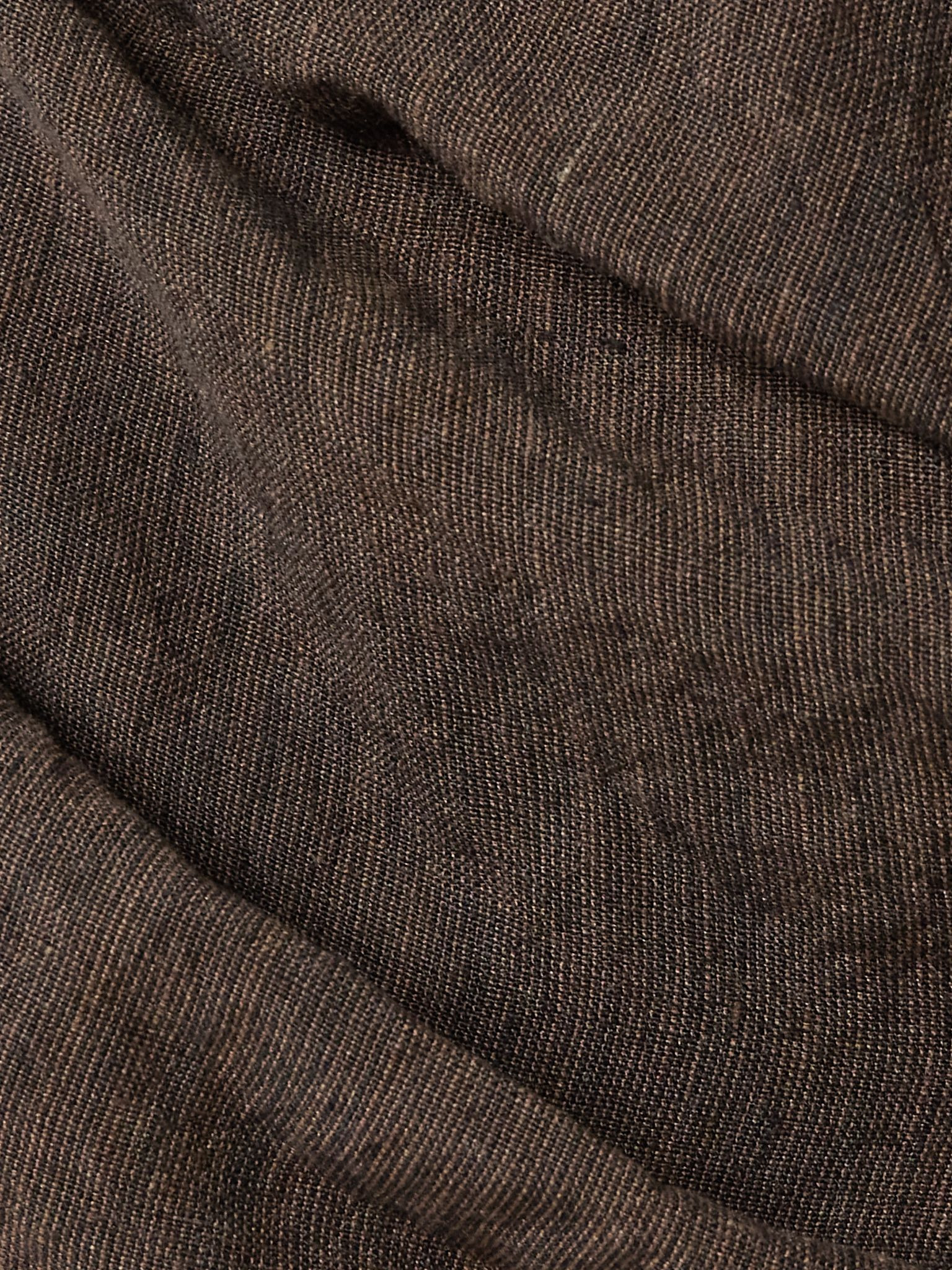 Sabella strapless gathered linen midi dress Brown - 4