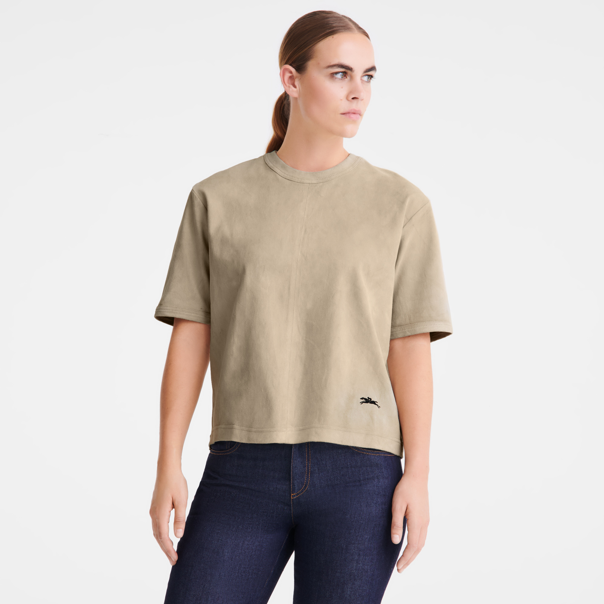 Short leather top Linen - Leather - 4