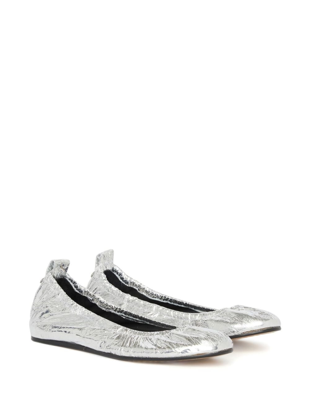 metallic flat ballerina shoes - 2