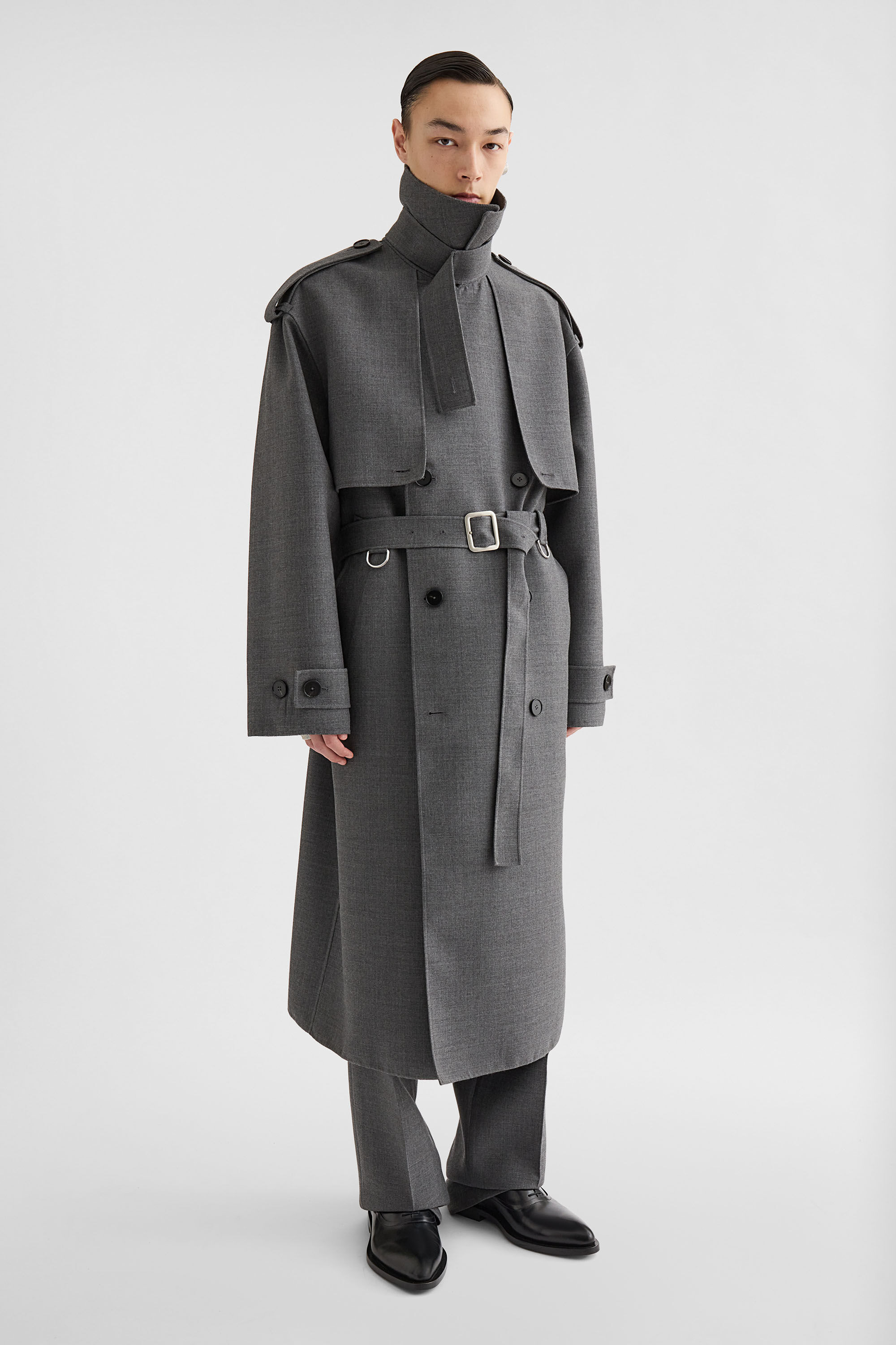 Wool Gabardine Trench Coat - 2