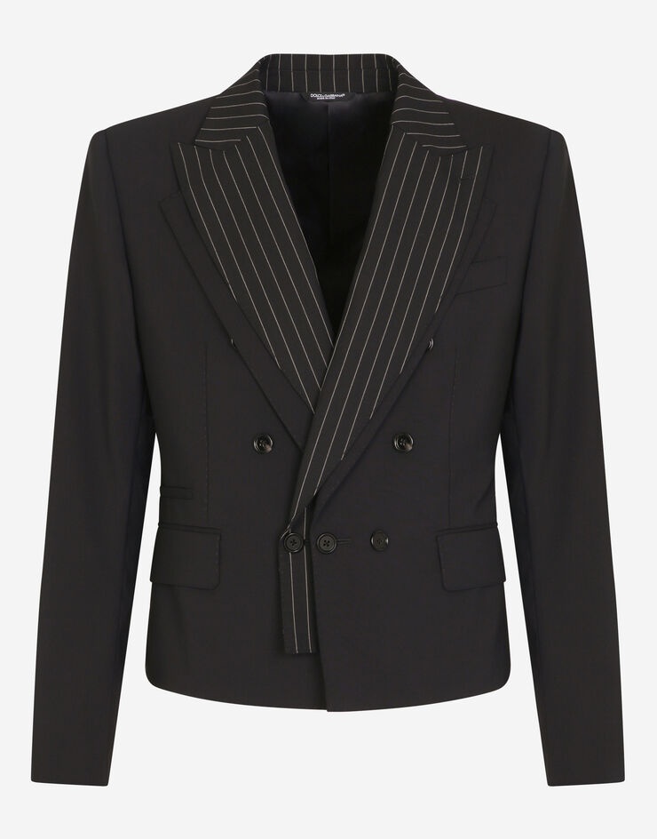 Wool Sicilia-fit jacket with contrasting pinstripe - 3