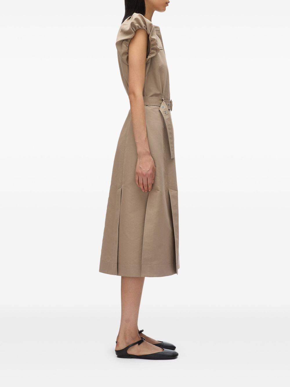 poplin belted dress - 3