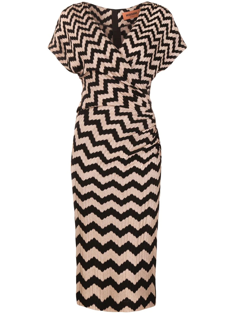 zig-zag embroidered midi dress - 1