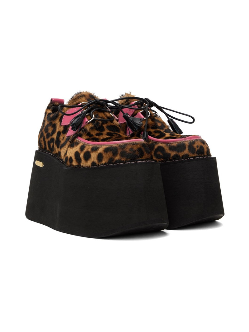 Brown Animalier Commando Platform Derbys 4