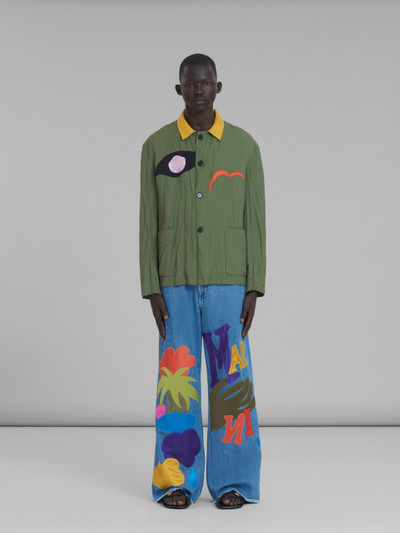 Marni MARNI X NO VACANCY INN - GREEN GABARDINE JACKET WITH EMBROIDERED PATCHES outlook