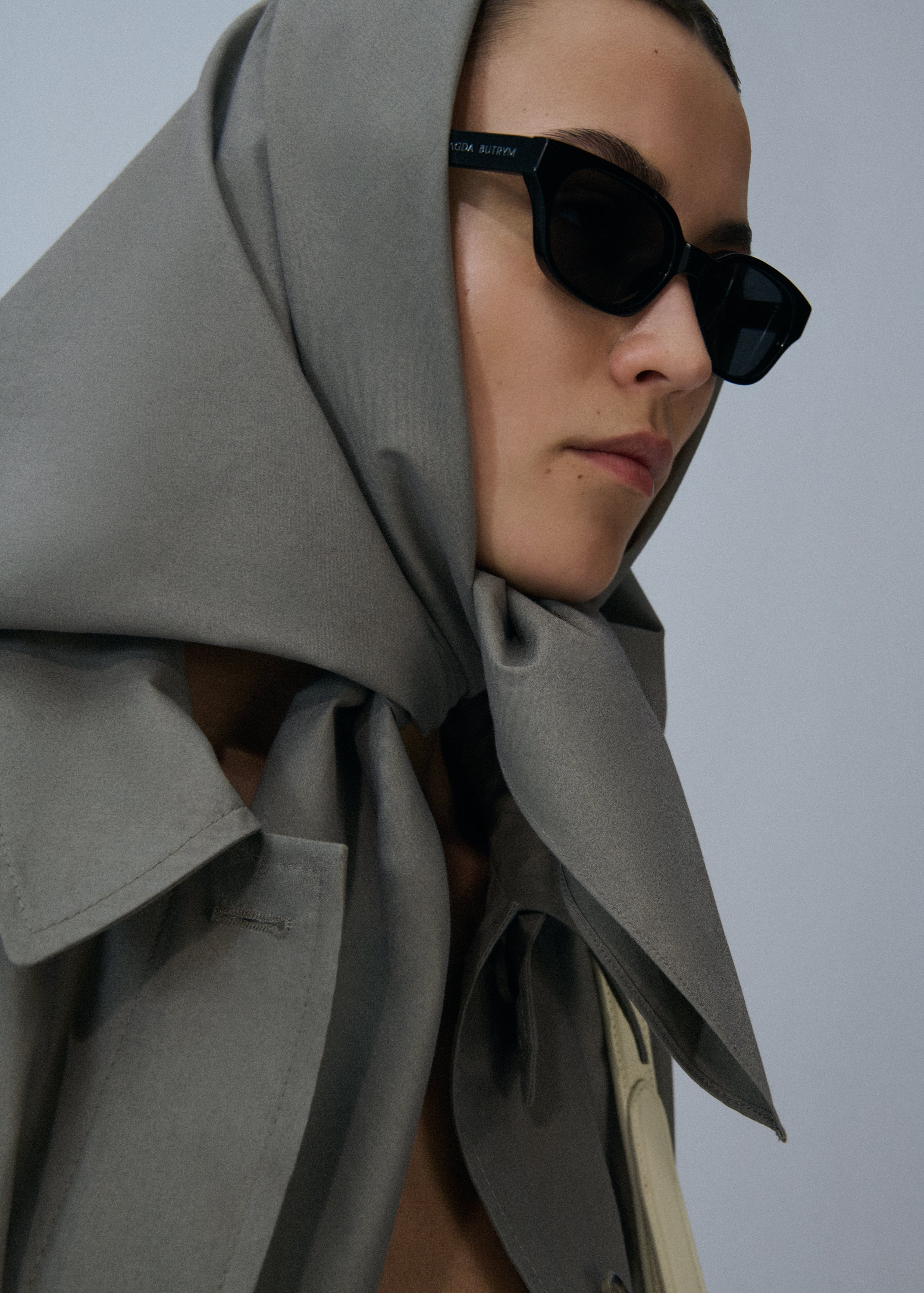 Cotton head scarf in grey - 5