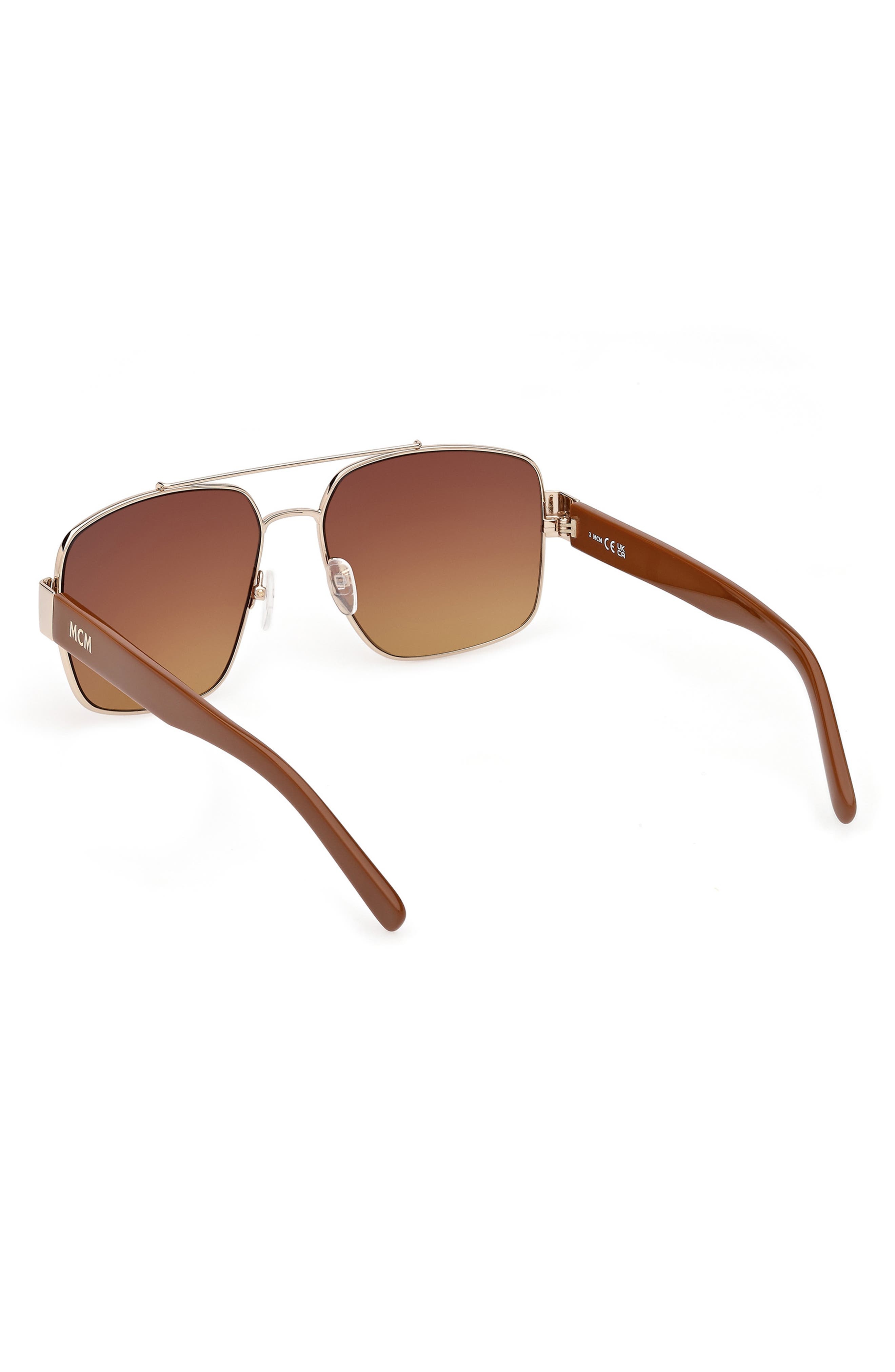 MCM 58mm Navigator Sunglasses in Gold /Gradient Brown at Nordstrom - 4