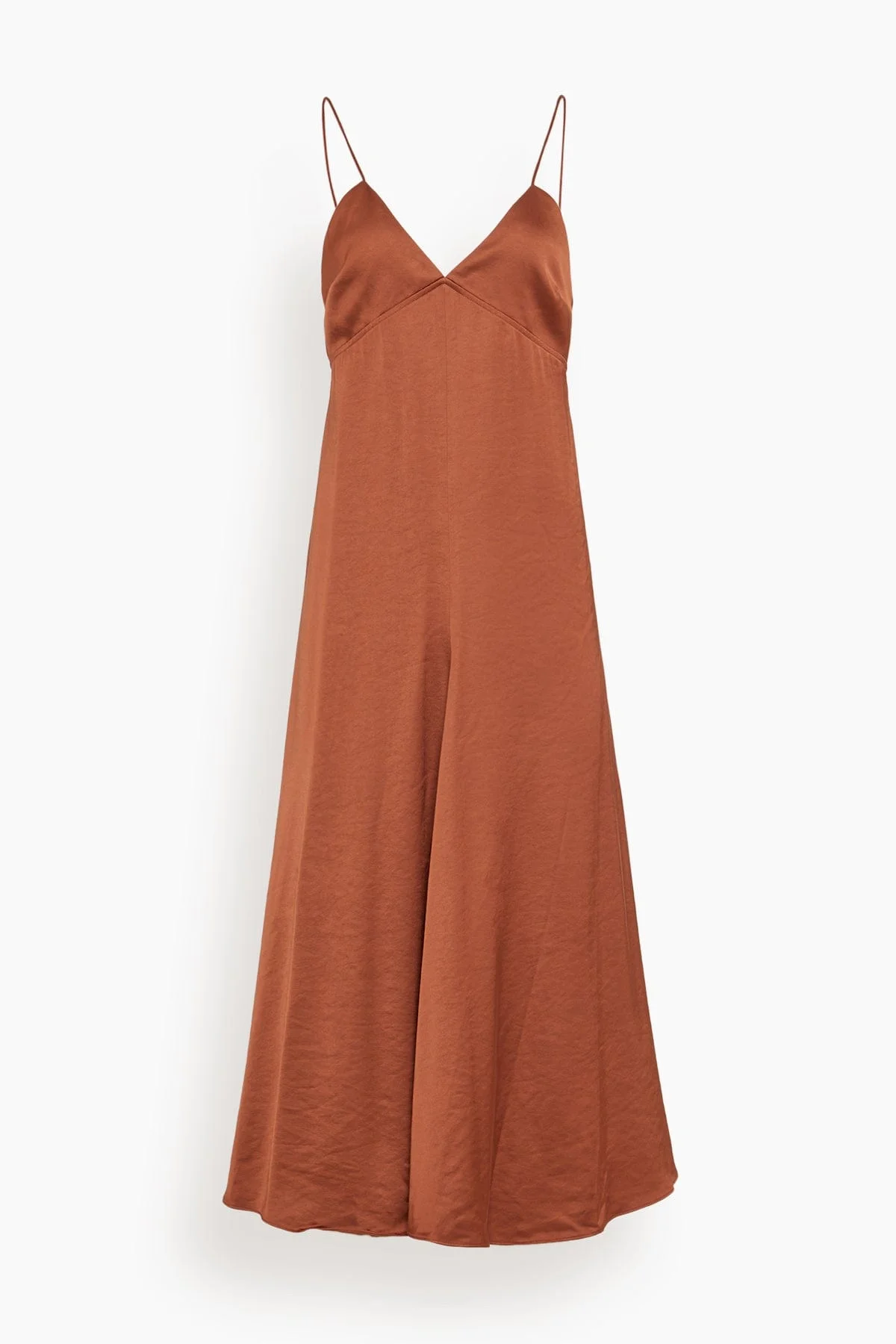 Fallon Open Back Slip Dress in Rust - 1