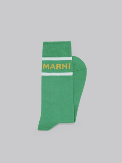 Marni GREEN COTTON SOCKS WITH LOGO outlook