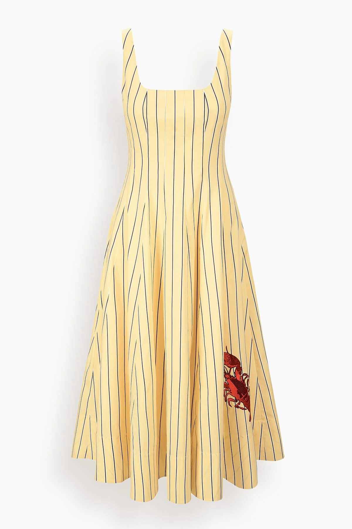 Wells Dress in Monday Stripe Lobster - 1