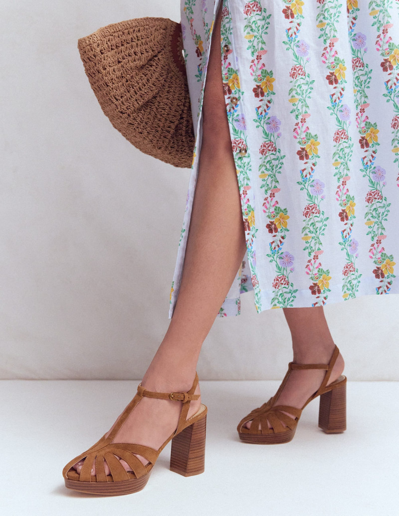 BODEN Platform Cage Sandal-Tan outlook