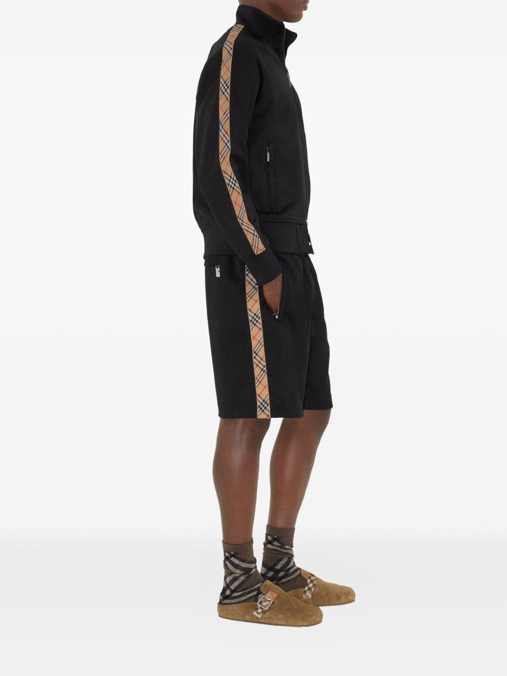 checked-trim sweatshirt - 3