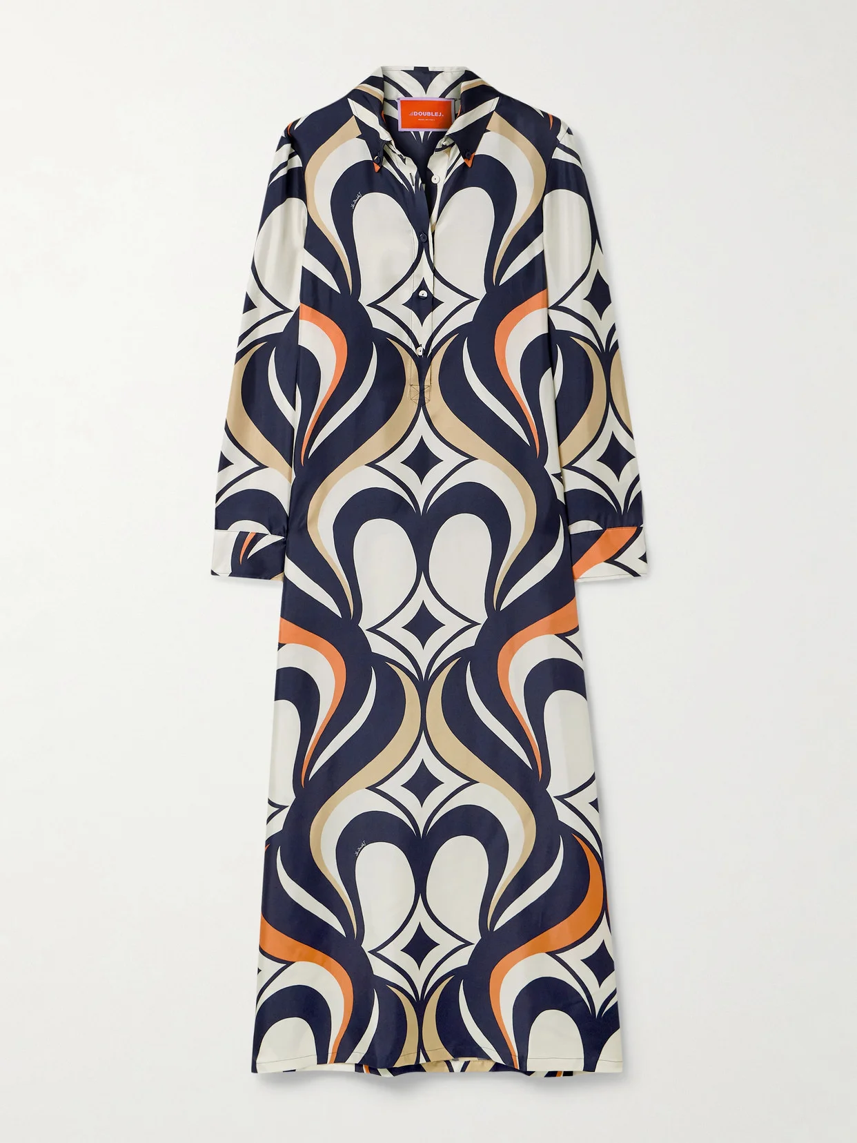 Icon Printed Silk-twill Maxi Shirt Dress - 1