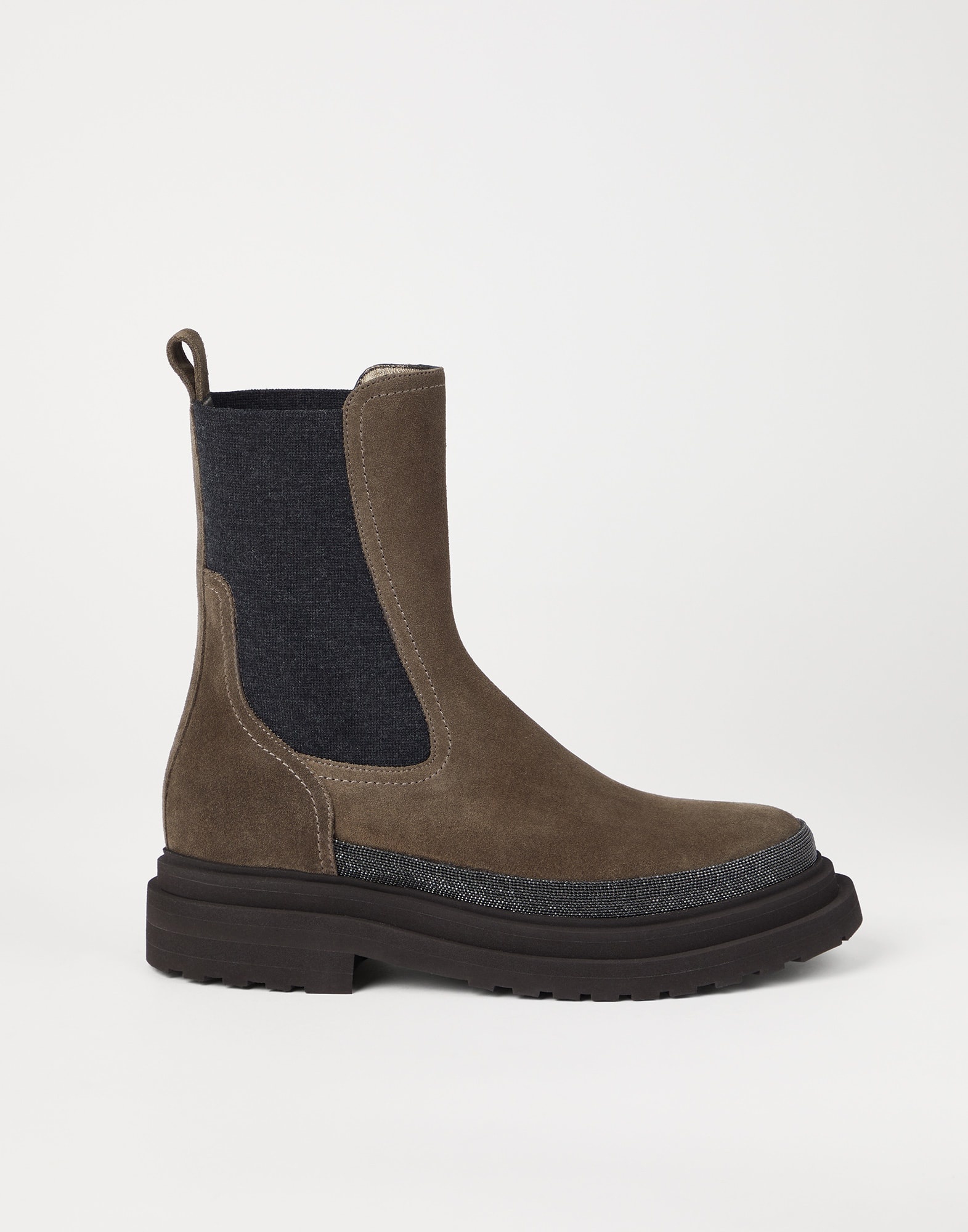 Suede Chelsea boots with precious contour - 5