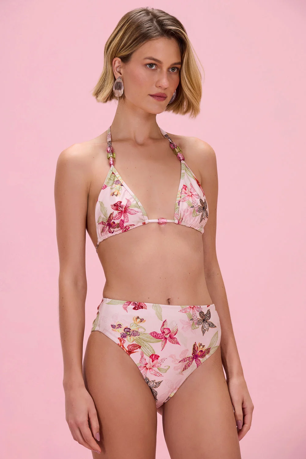 ORCHID BLOOM HIGH WAIST BIKINI BOTTOM - 1