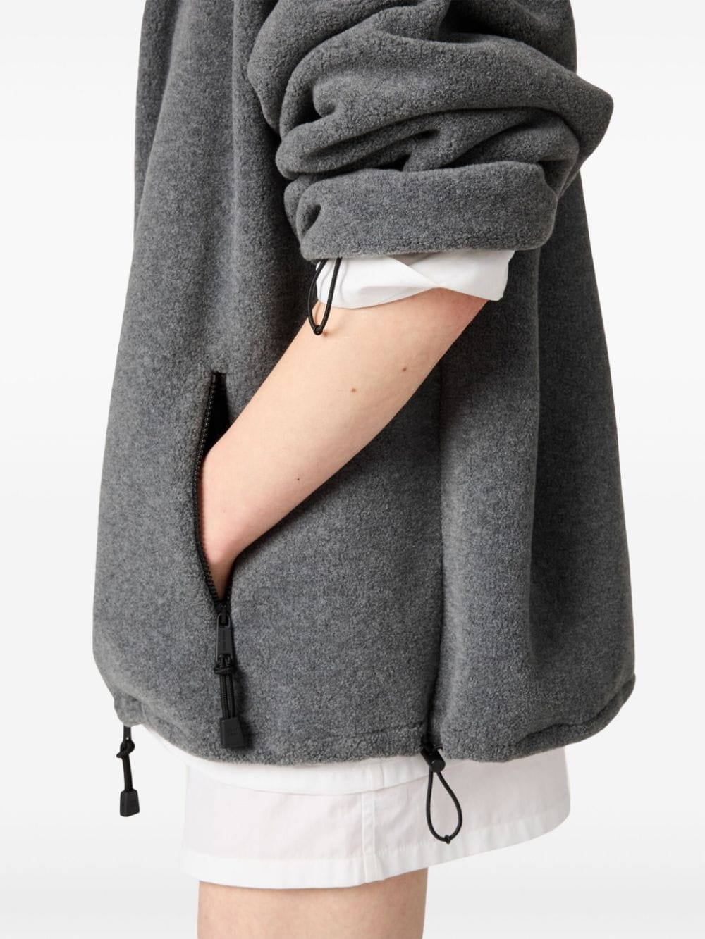 logo-embroidered fleece sweatshirt - 5