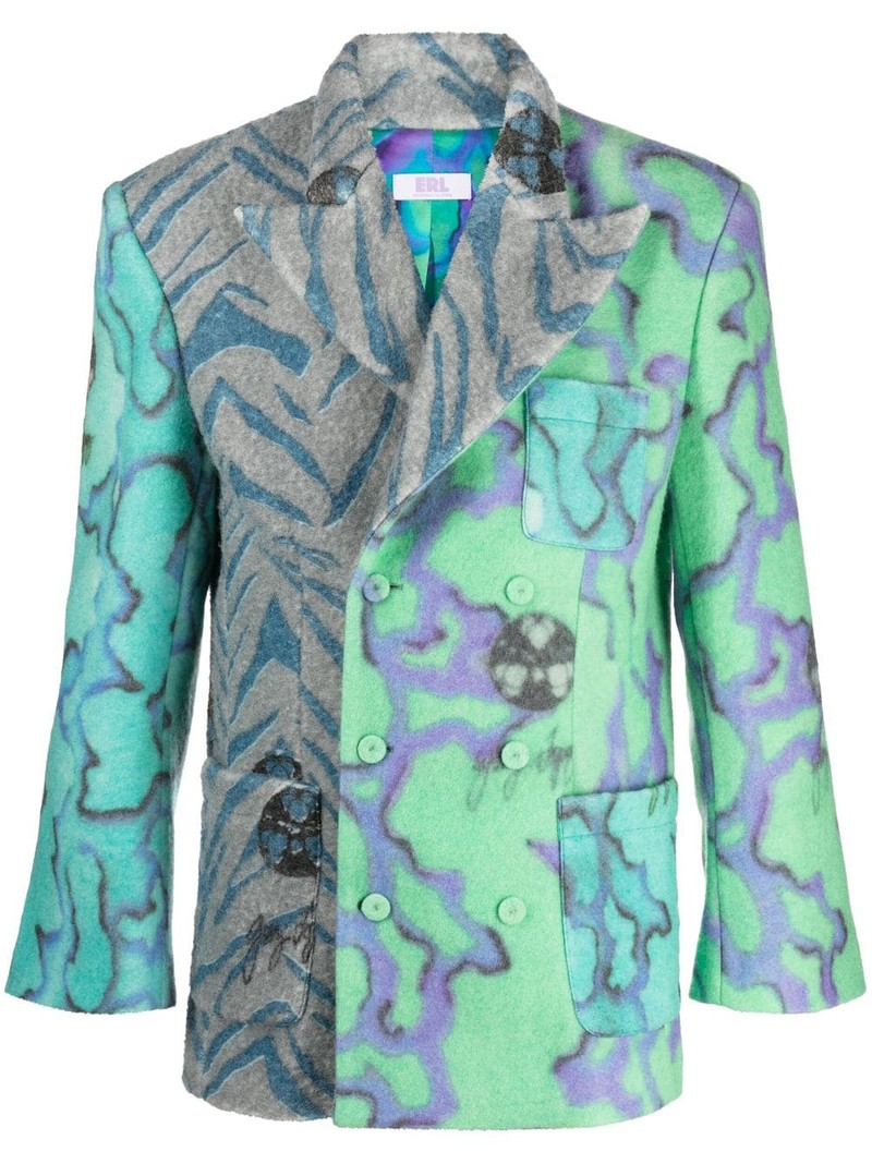 zebra-print double-breasted blazer 1