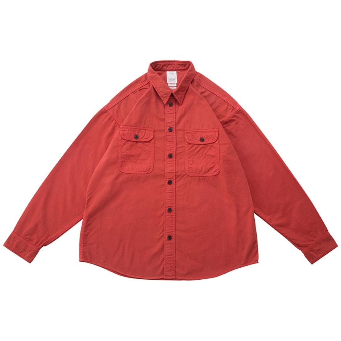 LUMBER SHIRT L/S (UNEVEN DYE) RED - 1