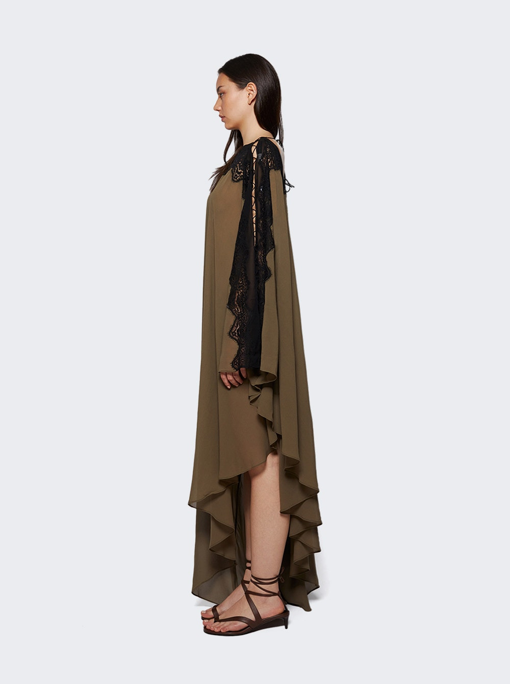 Verve Lace Tunic Dress Eucalypt And Black - 3