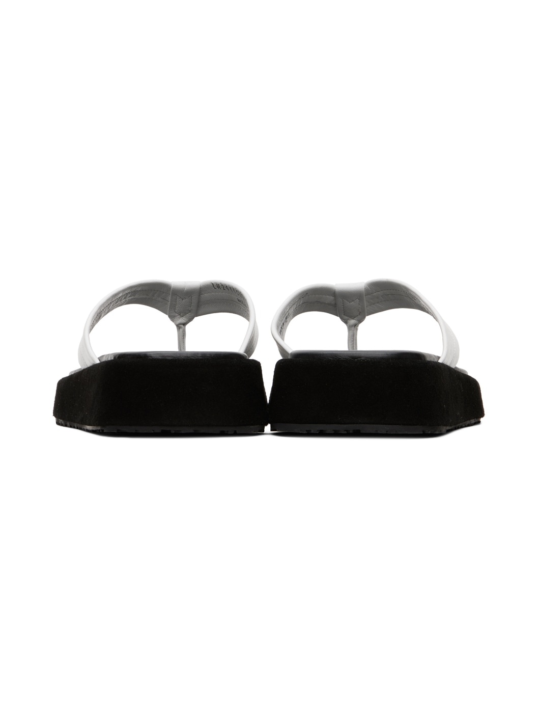 Black & White Leather Flip Flops - 2