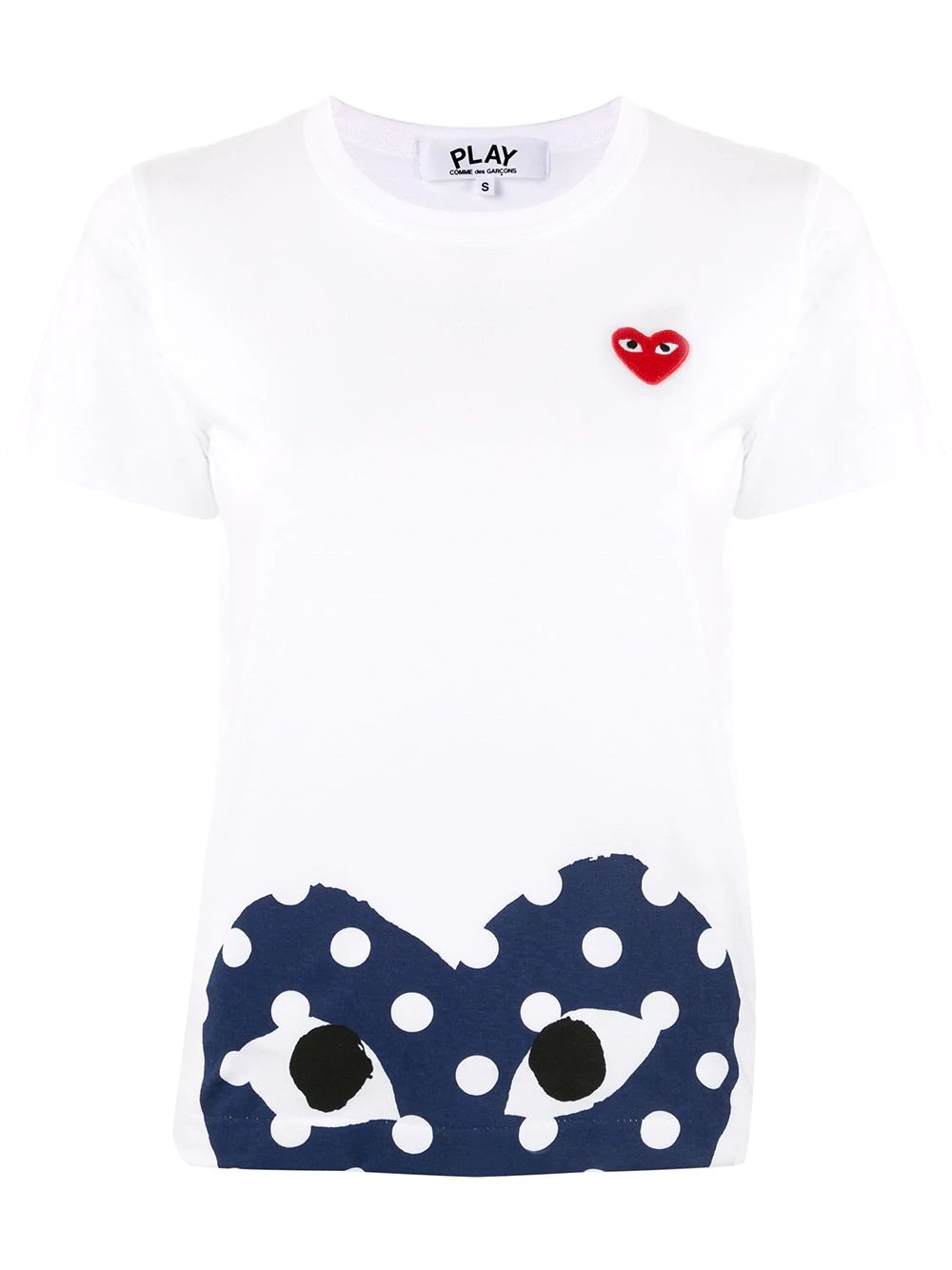 heart-print crew neck T-shirt - 1