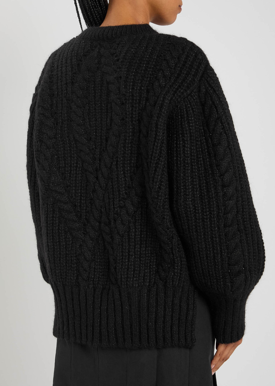 Simone Rocha Embellished Cable-knit Alpaca-blend Jumper - 3