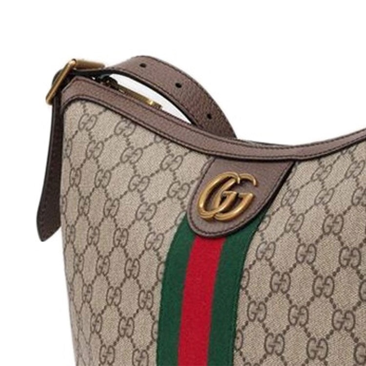 (WMNS) Gucci Ophidia Logo Stripe Webbing Canvas Shoulder Messenger Bag Small / Brown 598125-9IK3T-87 - 9