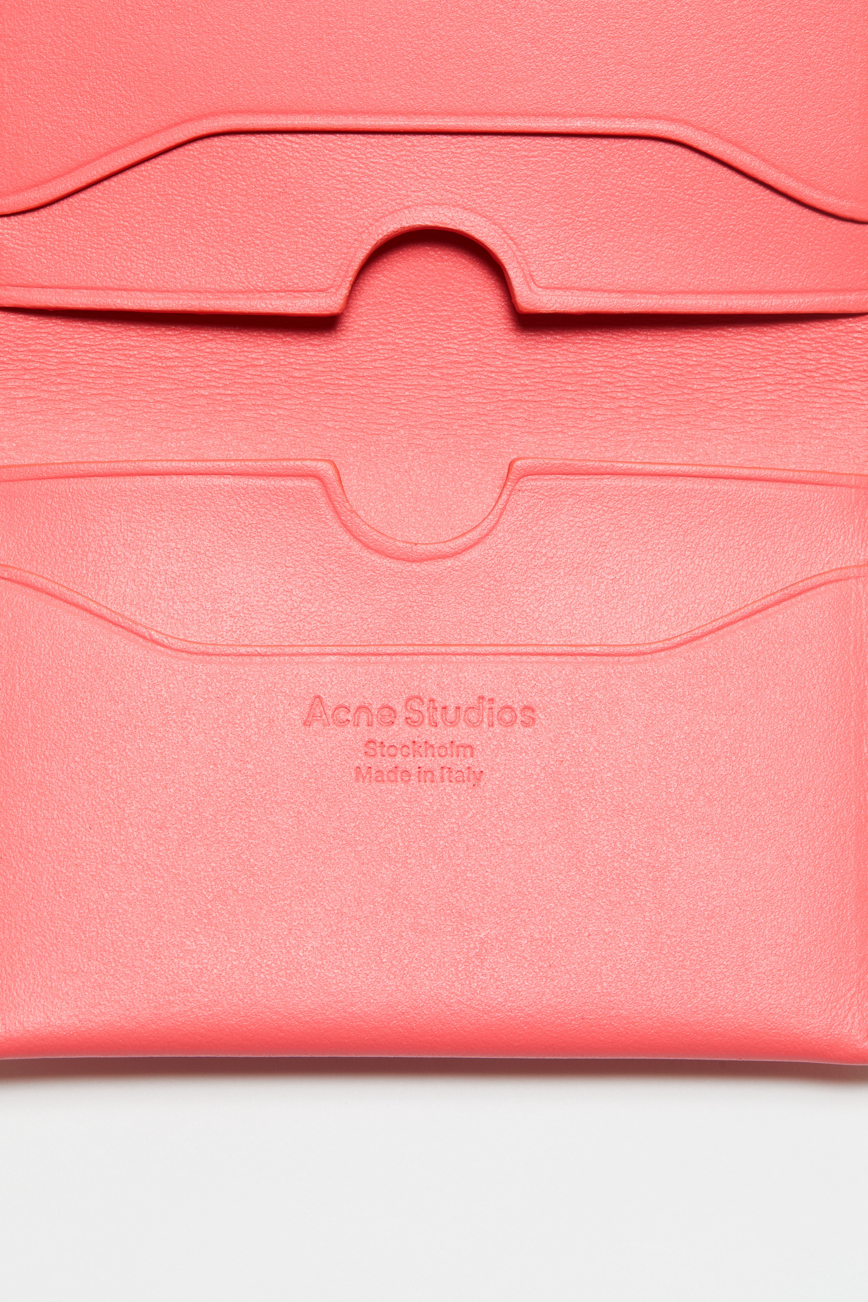 Folded leather wallet - Electric pink - 6