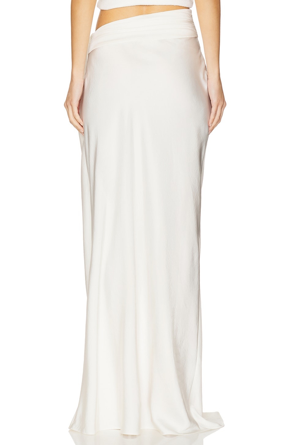 Lightweight Satin Asymmetric Maxi Skirt - 4