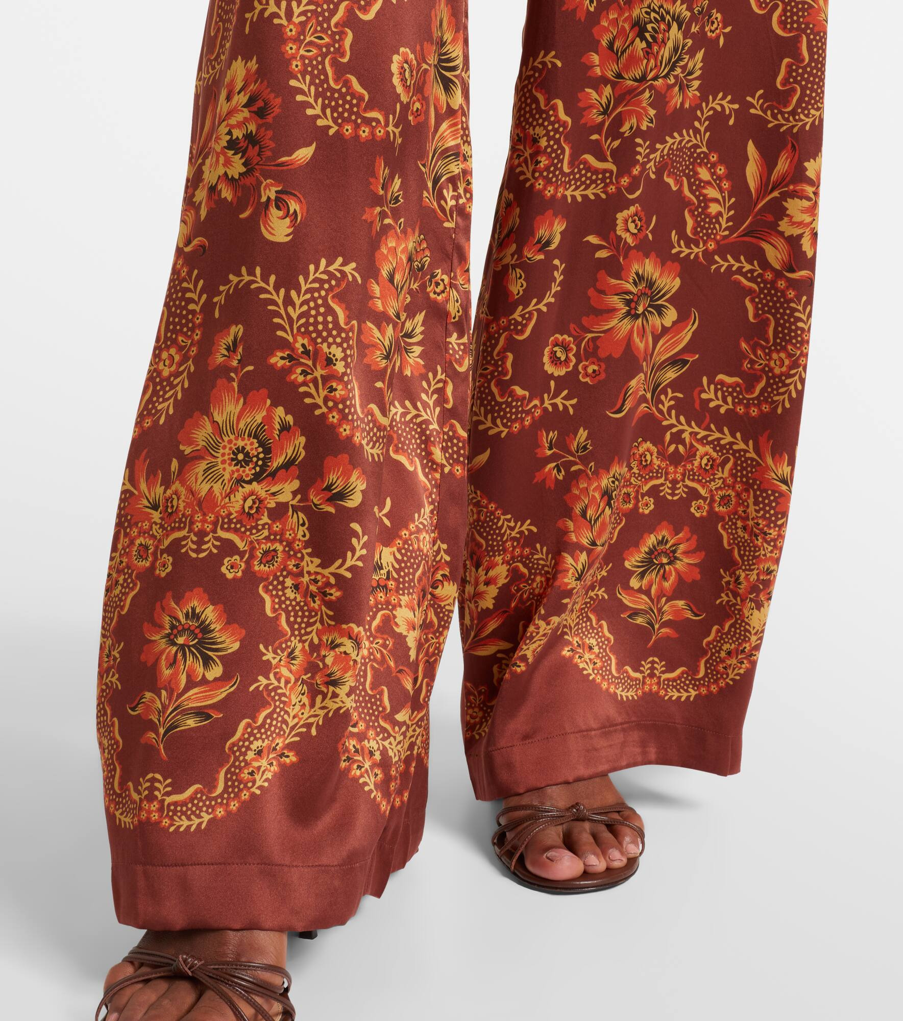 Seraphina printed silk wide-leg pants - 5