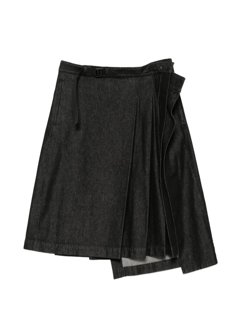 asymmetric pleated midi skirt - 1