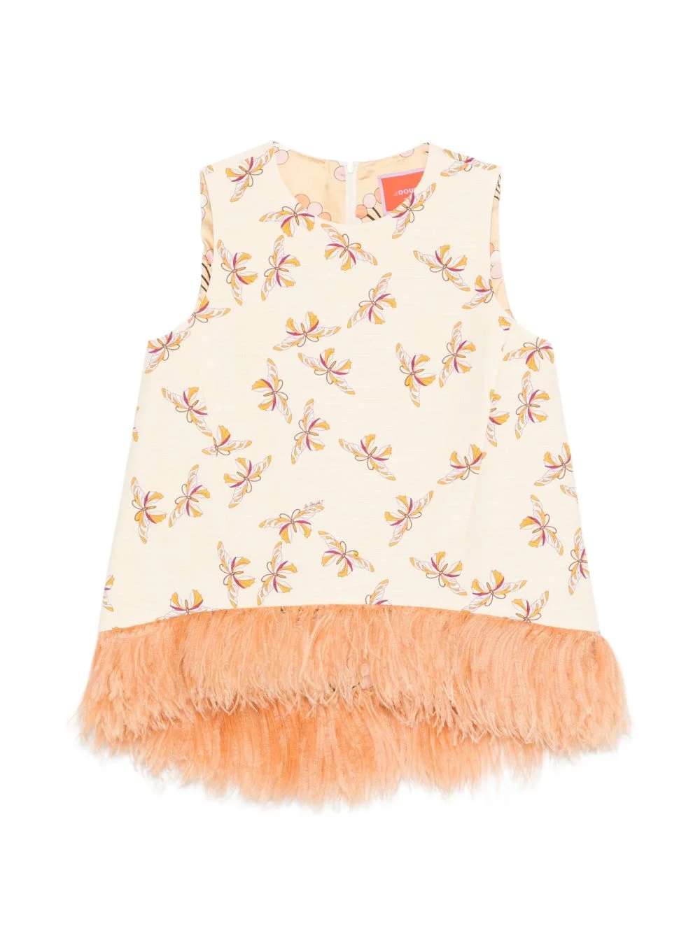 La Scala floral-print fringed top - 1