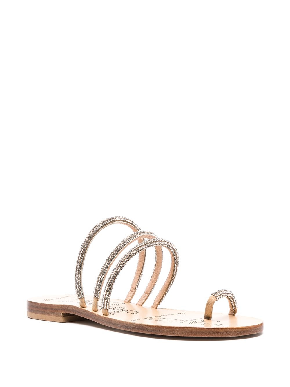 crystal-embellished leather sandals - 2