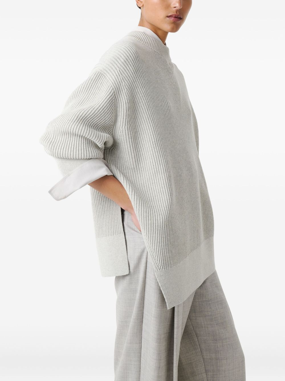 Verda ribbed asymmetric-hem sweater - 4